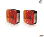 2 Rear 4 Function 12v Board Lamps Brake Indicator N. Plate Light Trailer Caravan