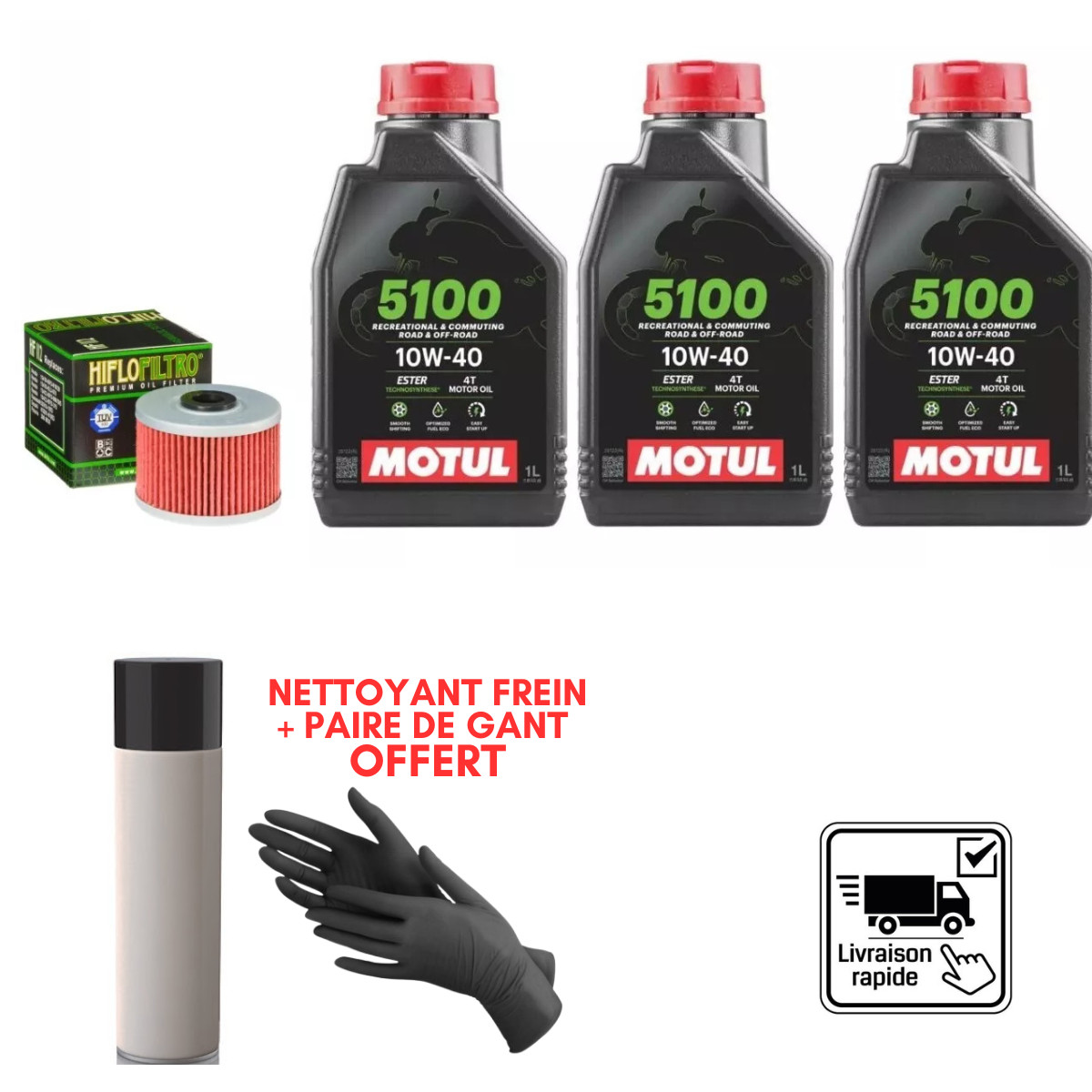 Kit Vidange Motul 10W40 pour Moto Honda FMX 650 2005-2007