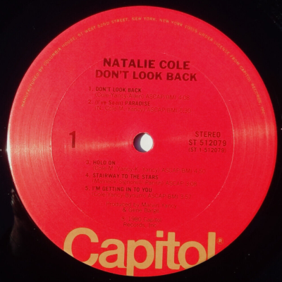 NATALIE COLE – Don't Look Back - Vinyl LP 1980 Capitol ST-512079