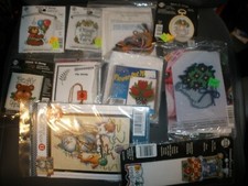 Lot of 10 Plastic Canvas  Cross Stitch Small Kits NEVER DONE