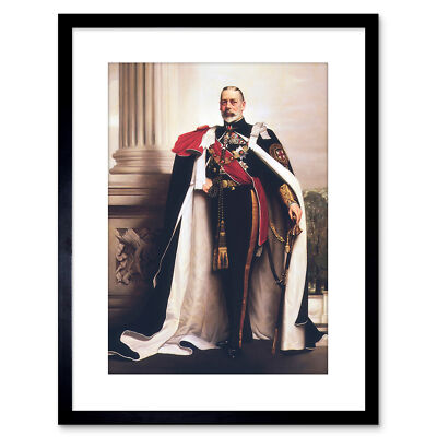 Gemälde Portrait Lander King George V England gerahmter Kunstdruck 9x7 Zoll