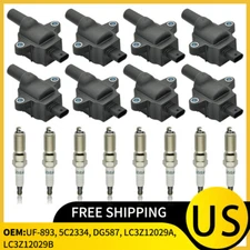 8 Energy Ignition Coil UF893+Spark Plug SP411 For 2022 Ford F-250 F-350 7.3L V8