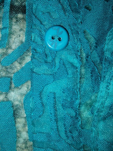 Ruby Rd Women's Teal Sheer 1/4 Sleeve Lightweight Cover Up - Size 10P - Picture 5 of 9