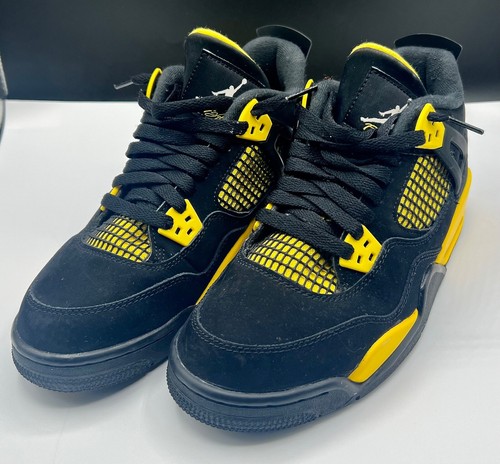 Air Jordan (GS) 4 Retro "THUNDER" Größe 7Y 408452-017 gebrauchte Schuhe *LESEN* - Bild 1 von 19