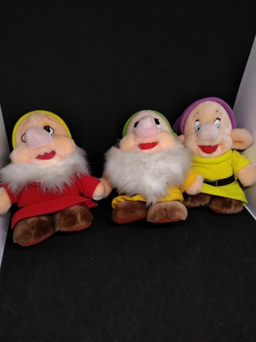 Snow White and The Seven Dwarves Plush Stuffed Doll Disney Vintage lot of 3 - Picture 5 of 5