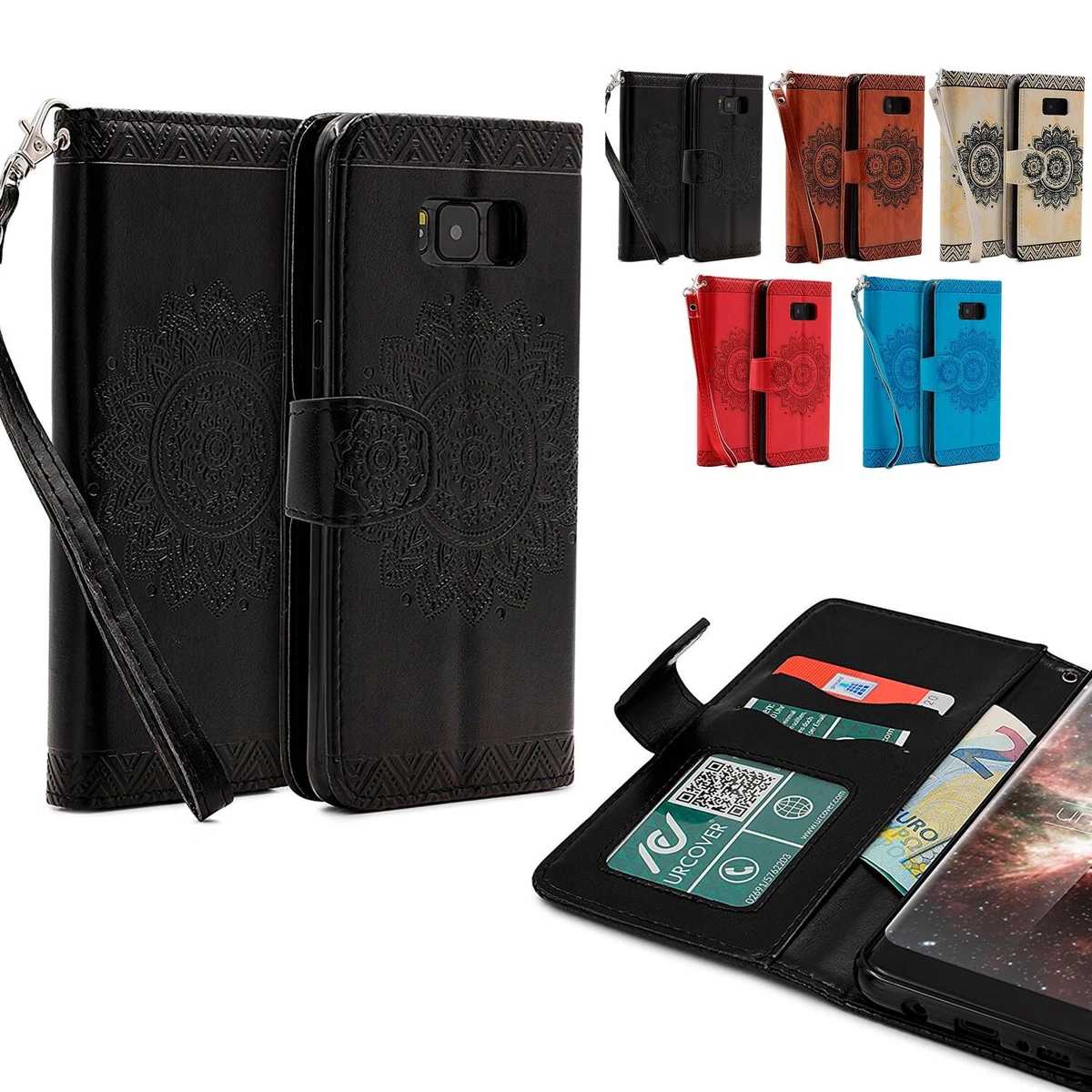MoEx Custodia A Portafoglio In Pelle Vegana Per HTC U11, Protezione A 360°, Con 3 Slot Per Carte E Scomparto Banconote, Design Sottile Ed Elegante, Nero