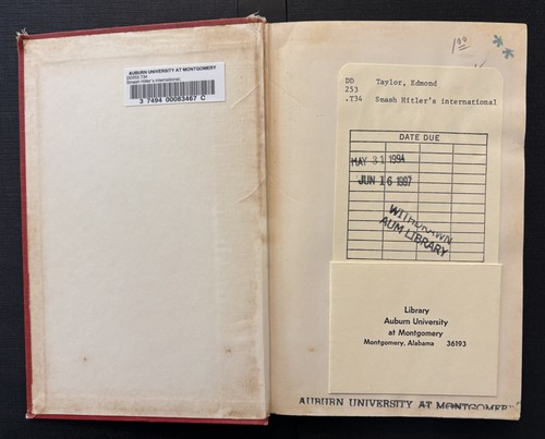Smash Hitler's International by Edmond Taylor, Edgar Snow, & Eliot Janeway 1941 - Picture 2 of 11