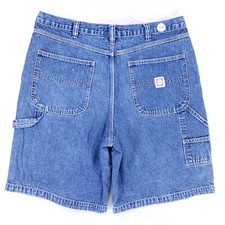 Faded Glory Jean Shorts Denim Cotton Mens SZ 38 Blue Straight VTG Carpenter 90s
