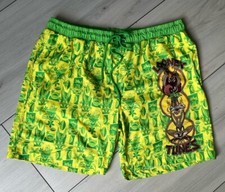 LOONEY TUNES Men  s Size XL Lined Character Swim Trunks Shorts Inseam 8  