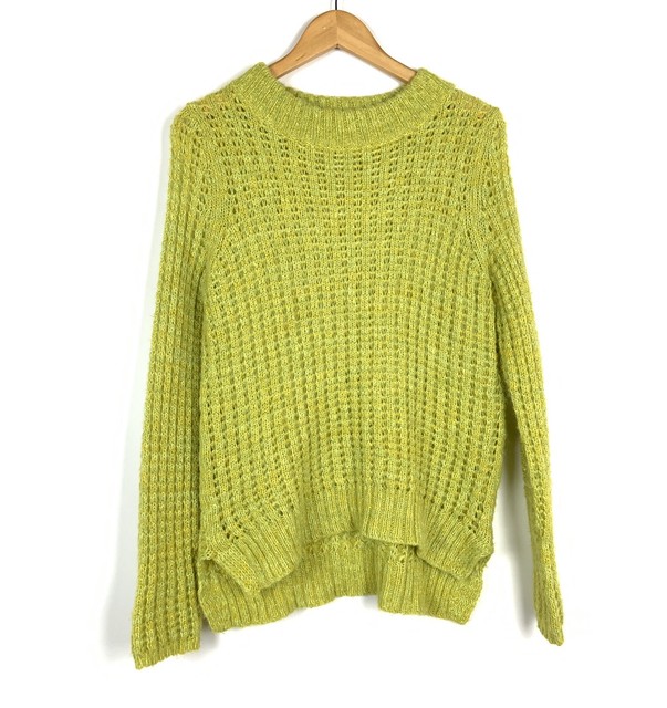 Anthropologie Field Flower Womens Sweater Sz Large Lime Green Wool Blend eBay