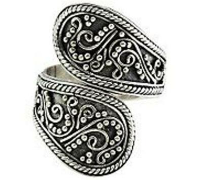 Artisan Crafted STERLING SILVER 925 Adjustable Wrap Ring from Bali, Indonesia