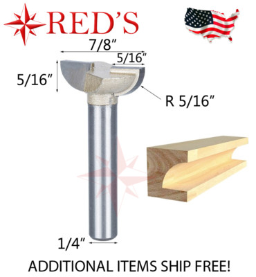 Tideway Carbide Pro LC15011404 5/16'' Radius Finger Grip 1/4'' shank router bit
