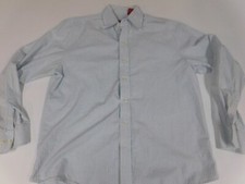 Izod Mens Shirt Medium blue classic fit premium essentials plaid button down