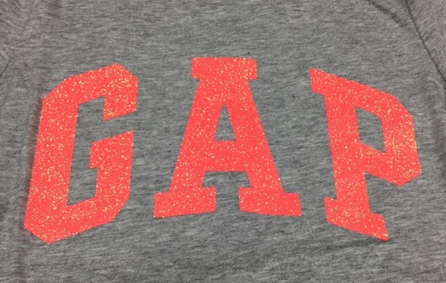 Gap Kids Girls Medium 8-9 Gray Shirt With Mango Sparkle Gap Logo T-Shirt. Nwt - Picture 2 of 2