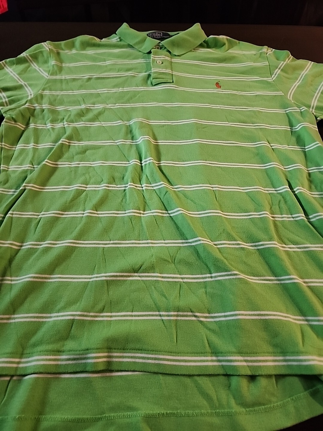 Polo Vintage Ralph Lauren Uomo Camicia Media Verde Golf Lime Neon Pony Logo anni '90
