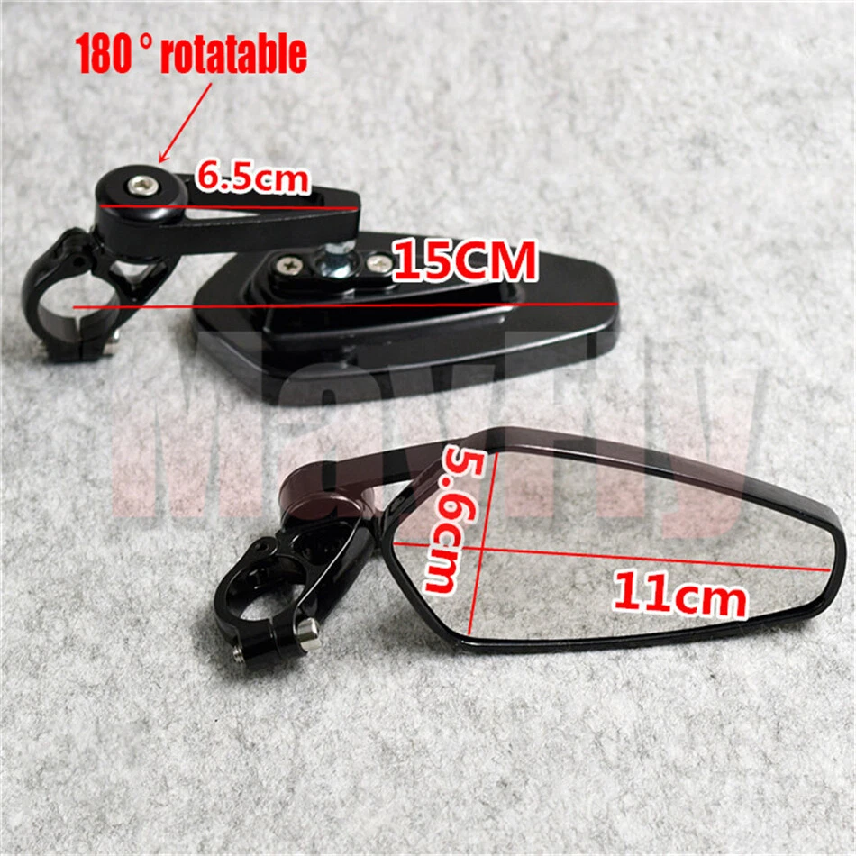 Espejos retrovisores laterales universales para manillar de 7/8" 22 mm 2 piezas Foto 4 de 4