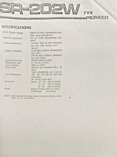 Pioneer SR-202W Reverberation Reverb Amplifier - Schematic