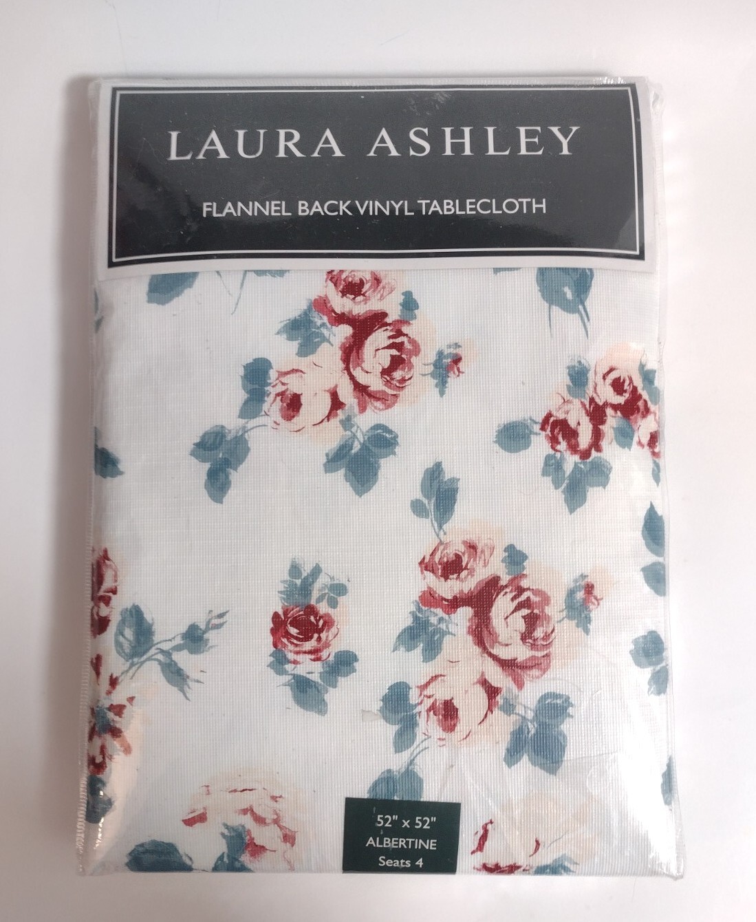 Laura Ashley Tablecloth Albertine 52" Rectangular 52x52 Floral Roses