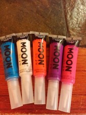 Moon Glow - Neon UV Face Paint Body Paint with Brush Applicator - 5 pcs