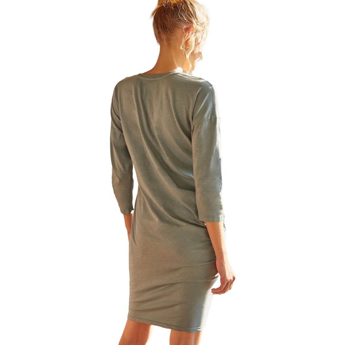 Anthropologie Sundry Moss Green Shirred Mini 3/4 Sleeve Dress Size Medium - 2 | eBay Anthropologie Sundry Moss Green Shirred Mini 3/4 Sleeve Dress Size Medium - 2 | eBay