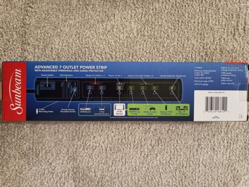 Sunbeam Surge Protector 2-Pack – 7-Outlet Power Strip with Safety Features - Picture 2 of 4