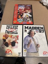 3 Sega Genesis Football Games NFL Football 94 College 95 Madden 97 Complete
