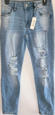 U2B Urban Basics Girlfriend Denim Pant Regular Rise Womens Size 5 Jeans Blue NWT