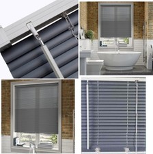 PVC Grey Venetian Window Blinds Blind For Home Office All Sizes Standard & Long