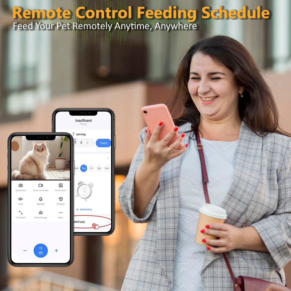 PET FEEDER Automatic SMART with 1080P HD Wifi Camera, Smart Feed Auto Pet Food - Image 4 of 4