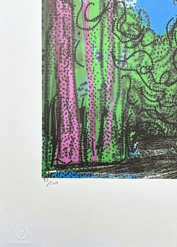 DAVID HOCKNEY - Bosque con árboles morados - Firmado, edición numerada 93/500 - Imagen 3 de 4