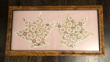 Beautifully framed vintage quilt appliques