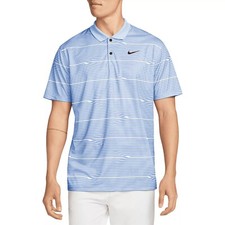 Nike Victory Dri-Fit Ripple Stripe Golf Polo Royal Tint Black Size S FD5829-425