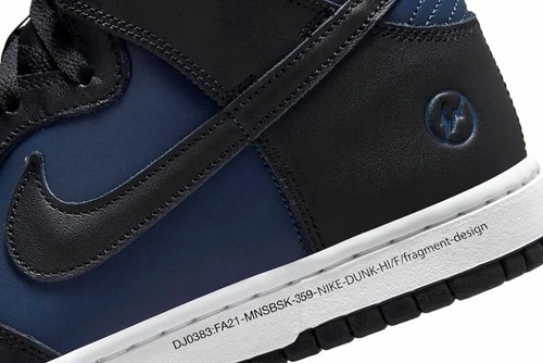 Nike Dunk High "Fragment Design/Tokyo" Black/MidnightNavy DJ0383-400 Size 8-10 - Picture 7 of 11