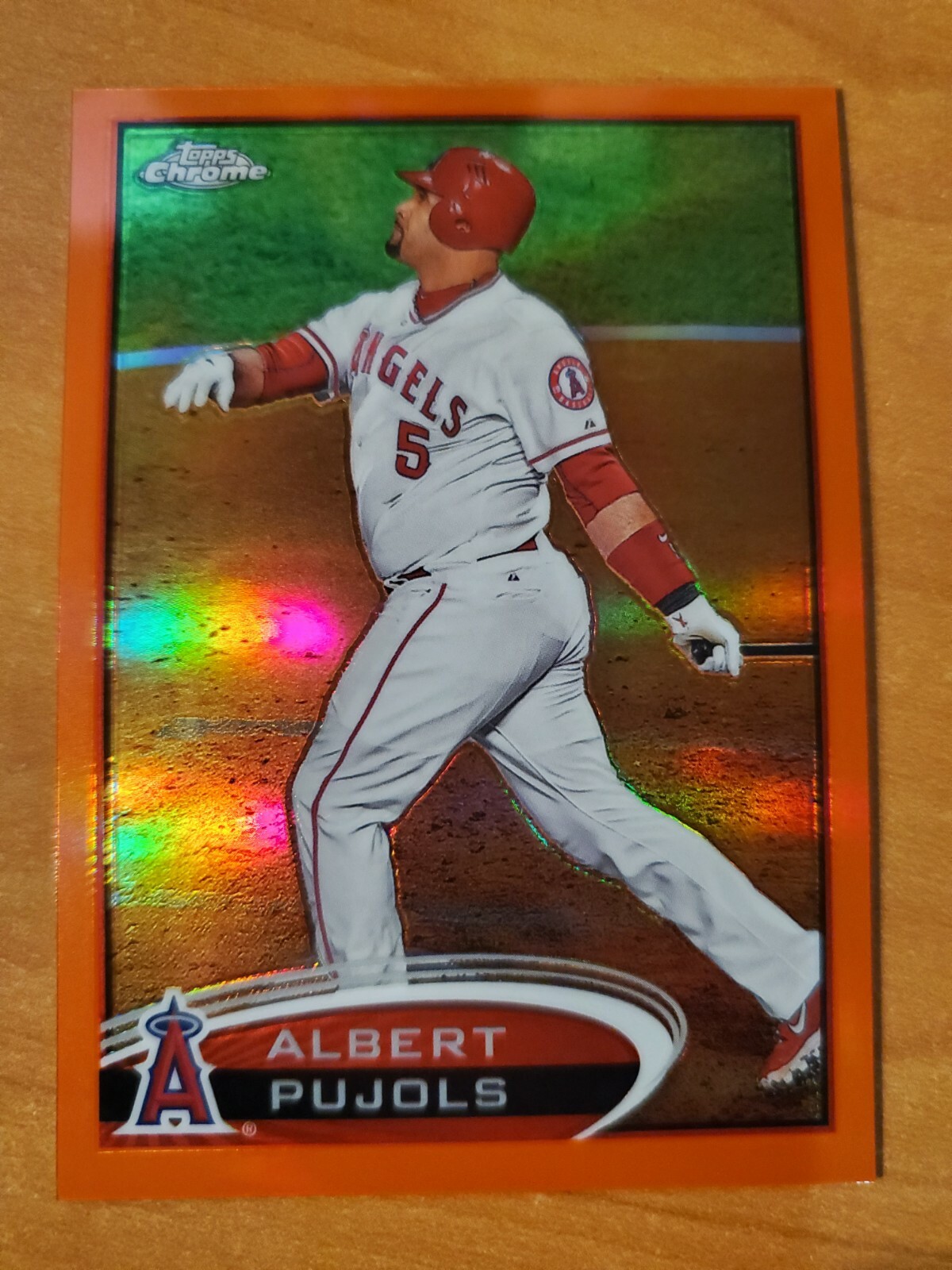 2012 Topps Chrome Orange Refractor Albert Pujols Card #80