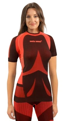 SESTO SENSO Damen Funktionsunterwäsche, Kurzarmshirt, thermoaktive Sportunterwäsche