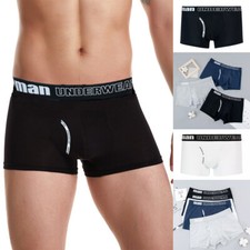 3 Pairs Men's Plain Boxer Short Underwear, Classic Cotton Rich Boxers Large Pant