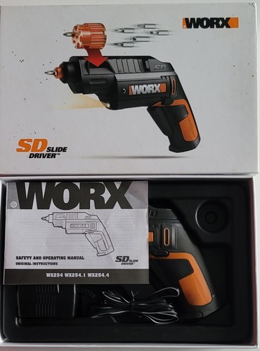 WORX WX254 4V 1.5Ah Cordless Battery SD Slide Driver Screwdriver with 6pc Bit - Picture 5 of 24