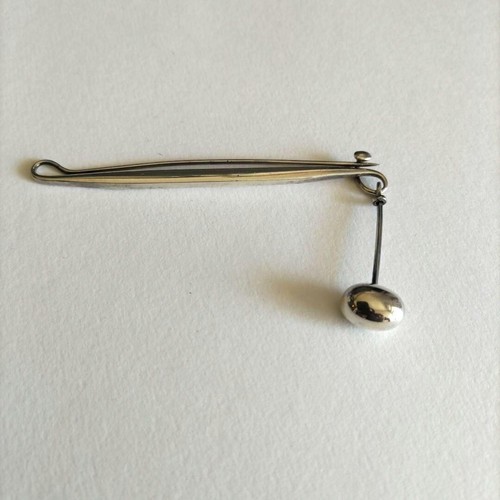 Georg Jensen # 377 Sterling Silver 925 Vivianna Torun Brooch Vintage Rare - Picture 11 of 24