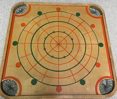  CARROM COMPANY  GAME BOARD #85 WITH ORIGINAL CUE STICKS (1940s) - NICE GIFT