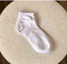 Ankle Length Bamboo Socks  One Pair White
