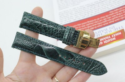 Green Genuine Ostrich Leather Watch Strap Quick Release For Men's Women's #009