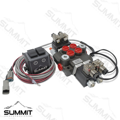 Hydraulic Monoblock Directional Solenoid Control Valve 2 Spool, 13 GPM w/ Switch