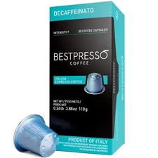 Bestpresso Espresso Decaf 120 Aluminum Pods Compatible with Nespresso