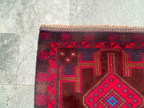 Vintage Afghan Hand knotted Rug Boho Rug Oushak Design Home Decor Rug, 3x5 ft - Picture 6 of 7