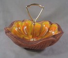 Vintage Mid Century Modern Candy Nut Bowl Orange California Pottery 712 USA