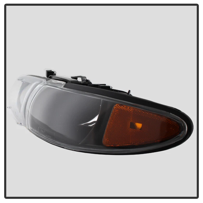 Black 1997-2003 Pontiac Grand Prix Headlights w/ Corner Signal Lights Pair 97-03 - Image 4 of 4
