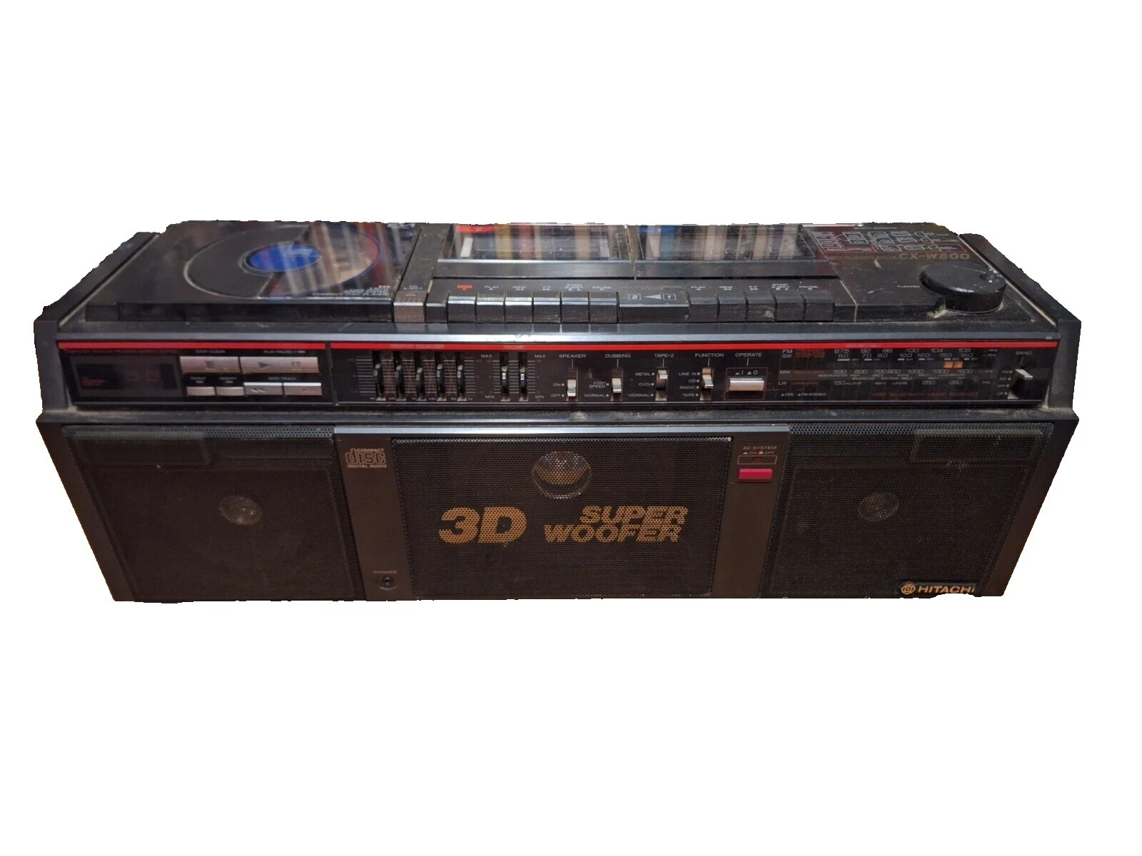 Hitachi Negro radiocasetes portátiles