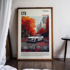 Poster Cadillac CT5 retrò lusso berlina arte da parete - regalo classico ventilatore Cadillac