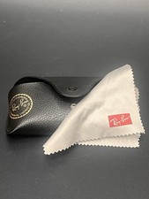 Ray Ban Black Leather Pouch Universal Soft Sunglasses Case w/ Cleaning Cloth
