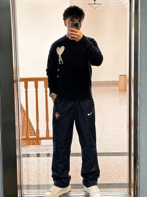 Nike Portugal Vintage Trackpants Navy Blue Football Nylon Jogger Y2K XS